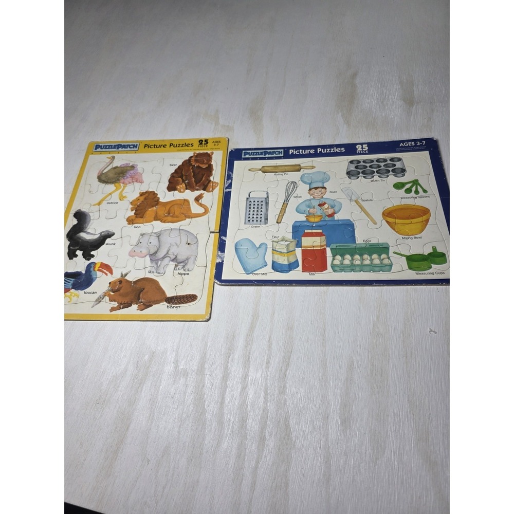 2 Puzzle Patch Tray  Age 3-7 Kitchen,baker/animals